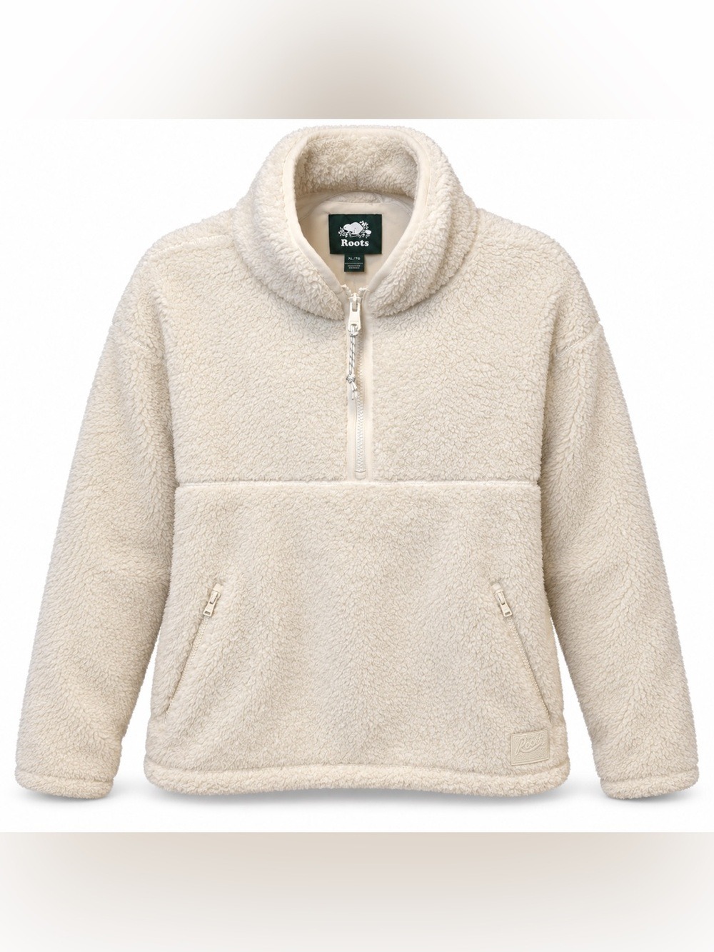 Roots Creekside Shearling Fleece Anorak Snowdrift White XL / TG New with Tags